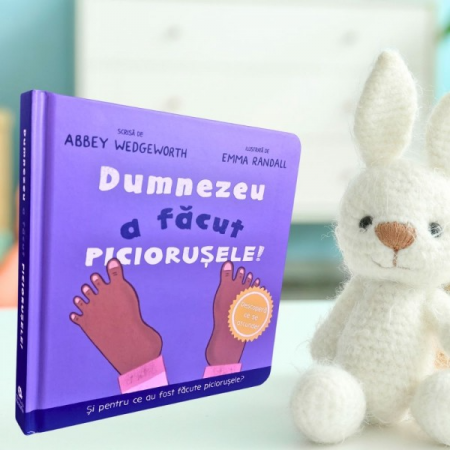 Cartonate (board) - Dumnezeu a facut piciorusele - Carte cartonată interactivă cu clapete. Seria Dumnezeu a făcut 5