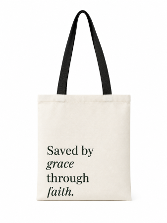 Geanta din panza - Geanta de panza - Saved by grace through faith