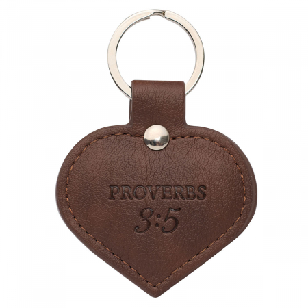 Heart-shaped TRUST Faux Leather Keyring [1]