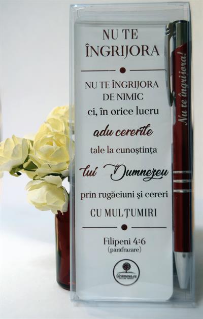 Pix+Semn de carte - Pix+semn de carte - Nu te ingrijora (alb)