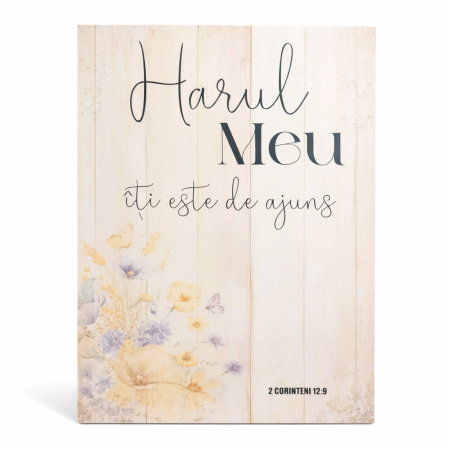 Cadouri - Placa de lemn (300x400mm) - Harul Meu iti este de ajuns