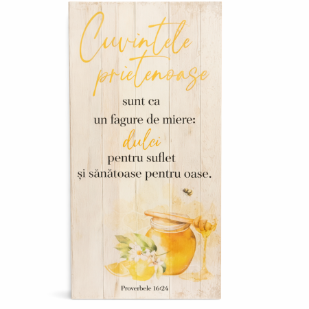 Cadouri - Placa de lemn (300x600 mm) - Cuvintele prietenoase