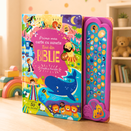 carti cu sunete - Prima mea carte cu sunete: Eroi din Biblie - Caută și Ascultă