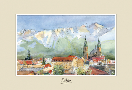 Suvenir - Tablou mic Sibiu 2 - 10 x 15 cm