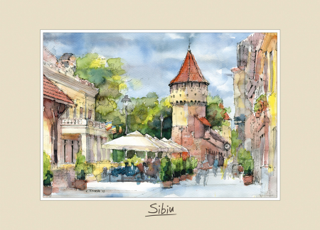 Suvenir - Tablou mediu Sibiu 1 - 15 x 21 cm
