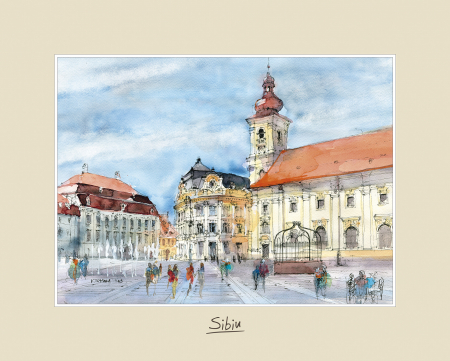 Suvenir - Tablou mare Sibiu 3 - 24 x 30 cm