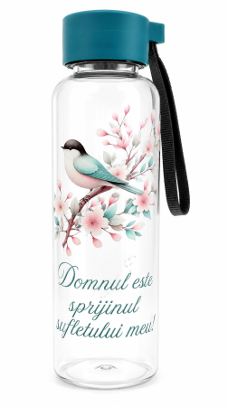 Cadouri Gramma.ro - Sticla apa plastic - Domnul este sprijinul sufletului meu! - Gramma.ro
