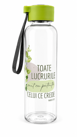 Cadouri Gramma.ro - Sticla apa plastic - Toate lucrurile sunt cu putinta celui ce crede - Gramma.ro