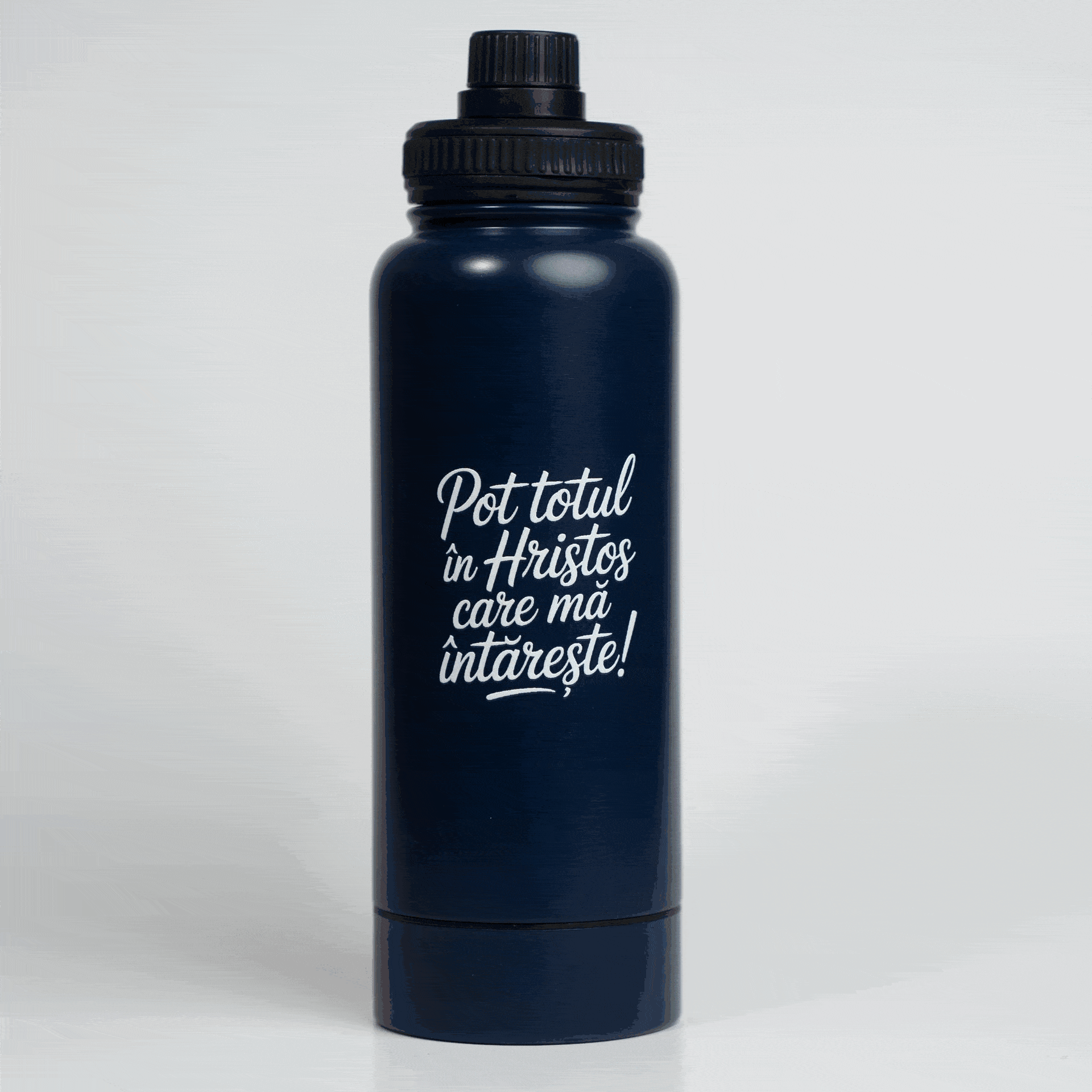 Sticla din otel inoxidabil - Pot totul in Hristos - albastru - 1000 ml [6]