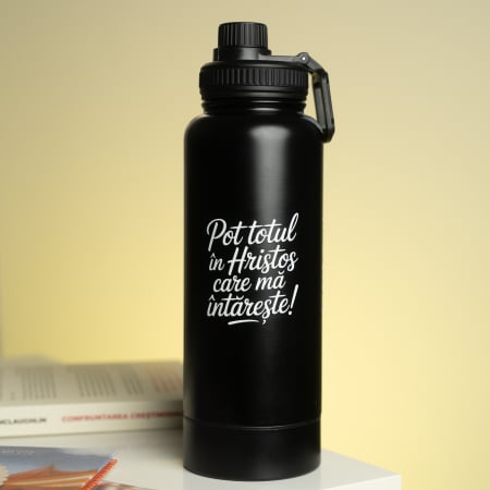 Termos - Termos - Pot totul in Hristos - negru - 1000 ml