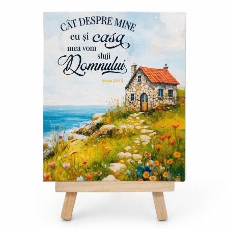 Cadouri - Tablou canvas cu suport din lemn(120x100mm) - Eu si casa mea