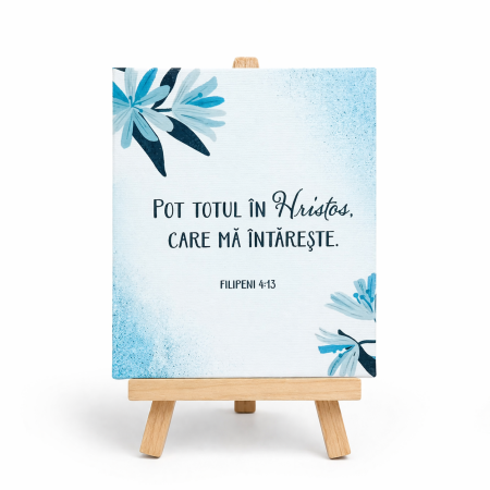 Cadouri - Tablou canvas cu suport din lemn(120x100mm) - Pot totul in Hristos