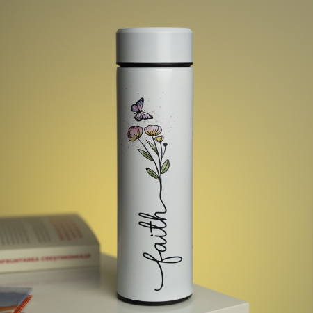 Editura Gramma.ro - Termos cu sita pentru ceai - Faith-Hope-Love (425 ml)