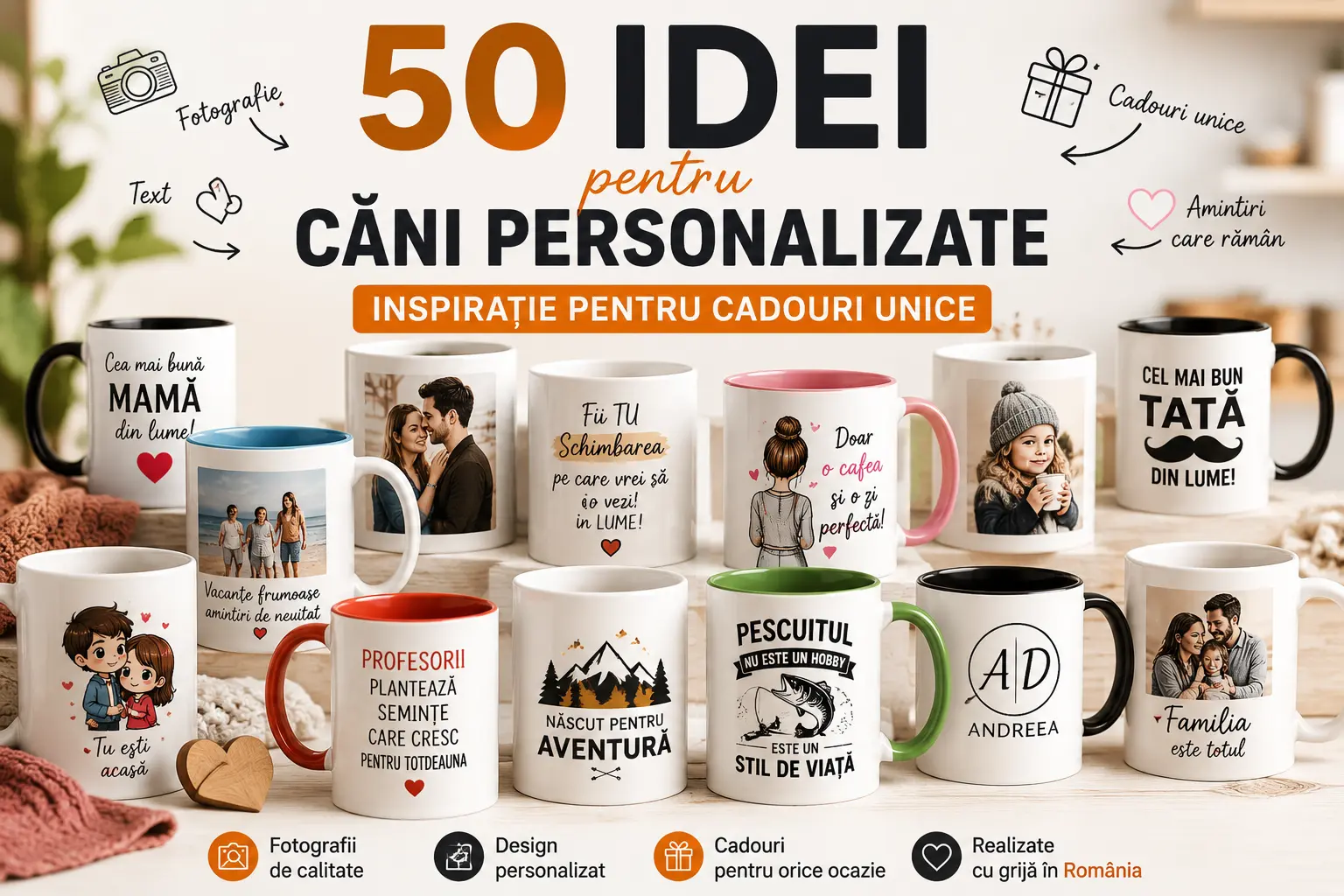 Cele mai frumoase idei pentru căni personalizate – 50 de modele care inspiră