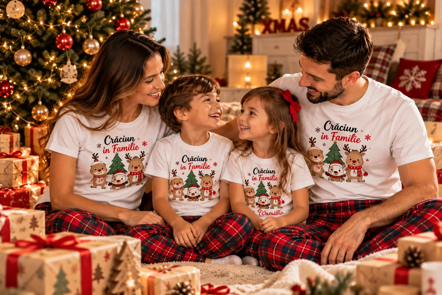 Set de tricouri pentru Familie de Craciun Gravolo