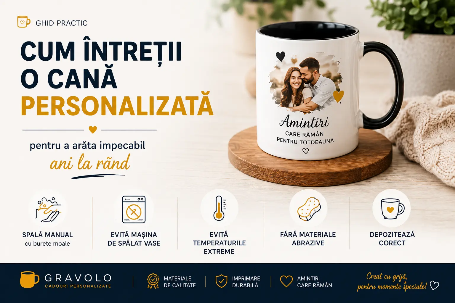 Cum întreții o cană personalizată pentru a arăta impecabil ani la rând