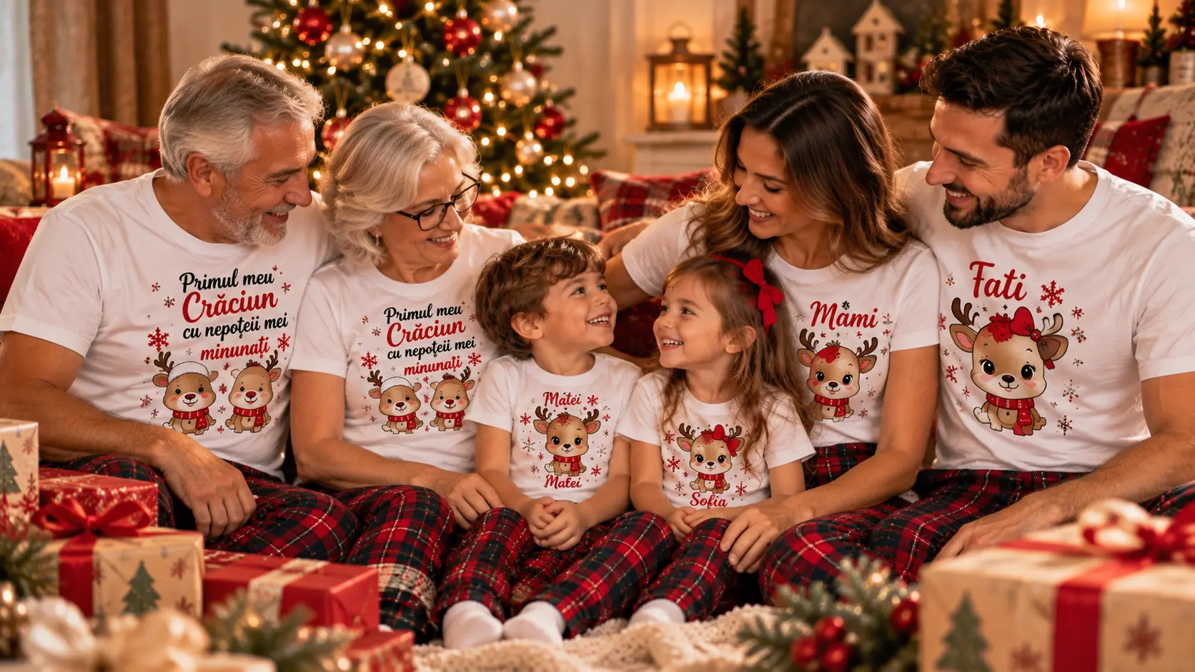 Set de tricouripersonalizate de Craciun pentru toti membrii familiei blog Gravolo