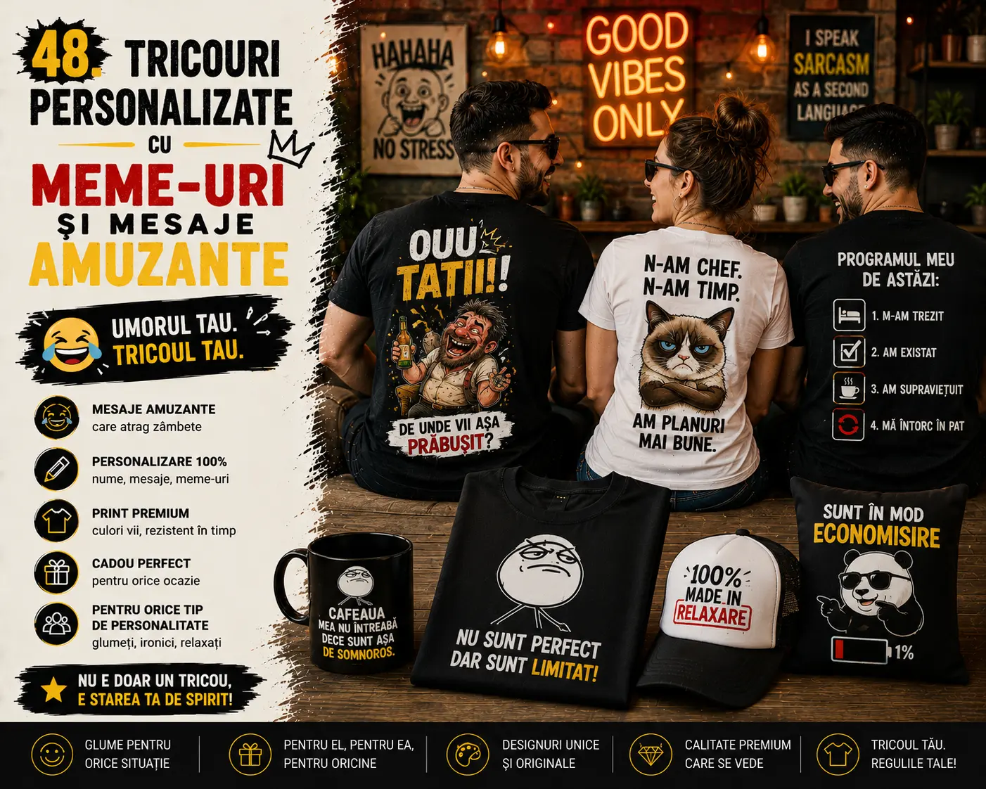 Tricouri personalizate cu meme-uri și mesaje amuzante blog gravolo