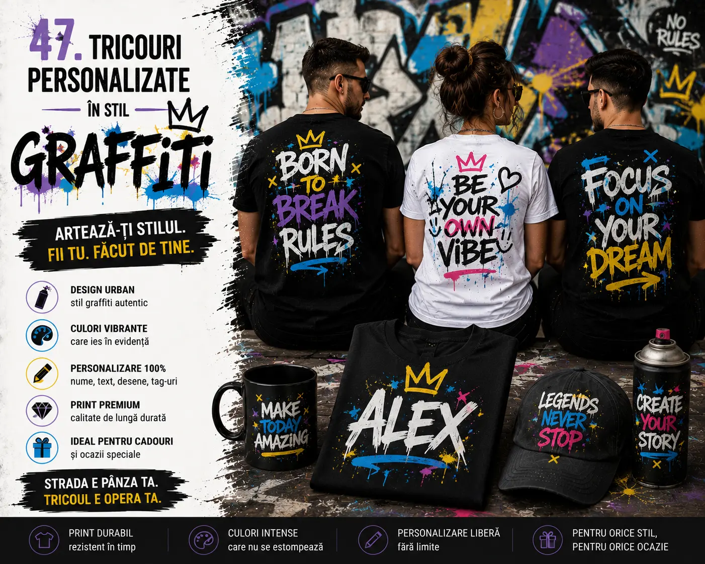 Tricouri personalizate în stil graffiti blog gravolo