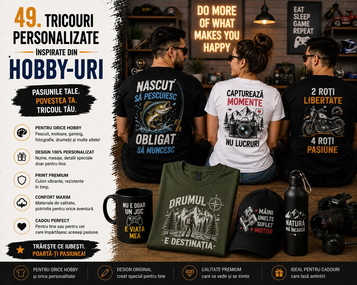 Tricouri personalizate inspirate din hobby-uri blog gravolo