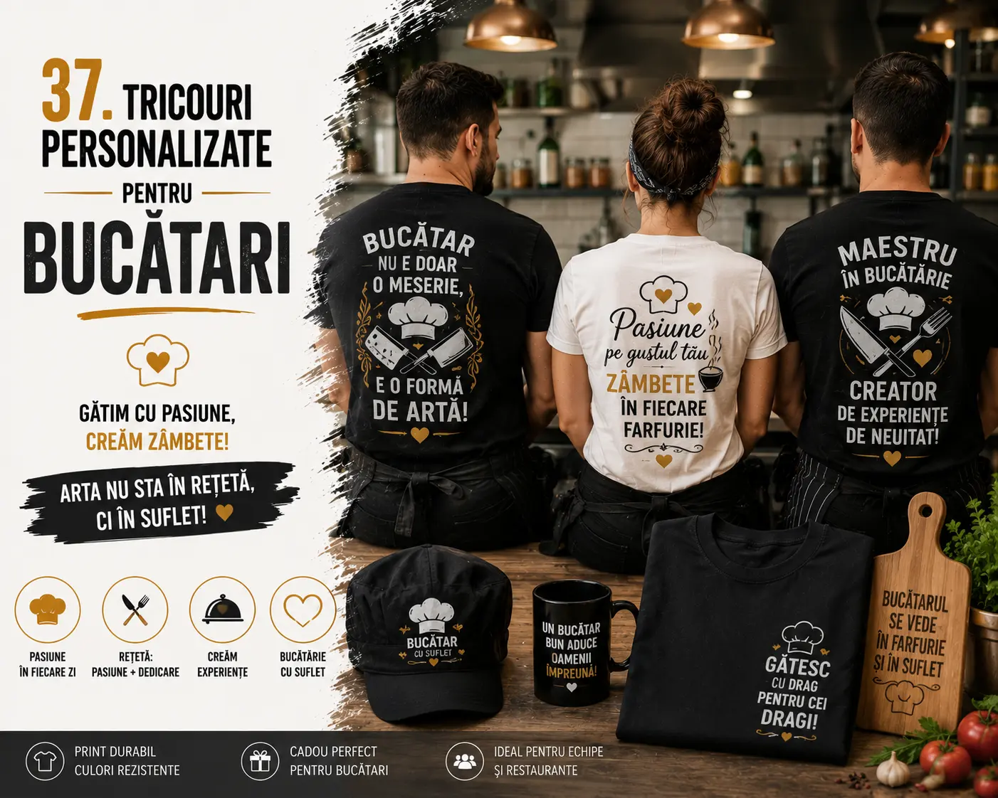 Tricouri personalizate pentru bucătari blog gravolo