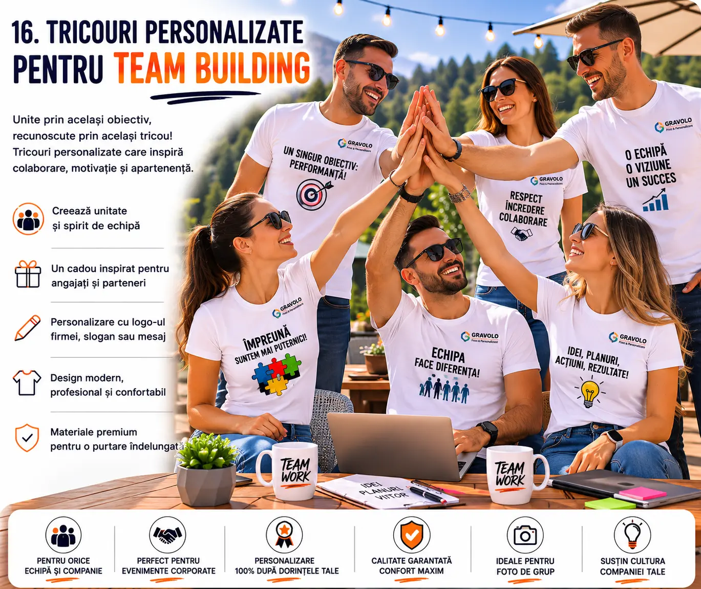 Tricouri personalizate pentru team building blog gravolo