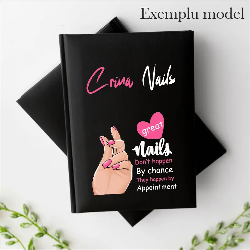 Agendă A5 nedatată, neagră, personalizabilă [4]
