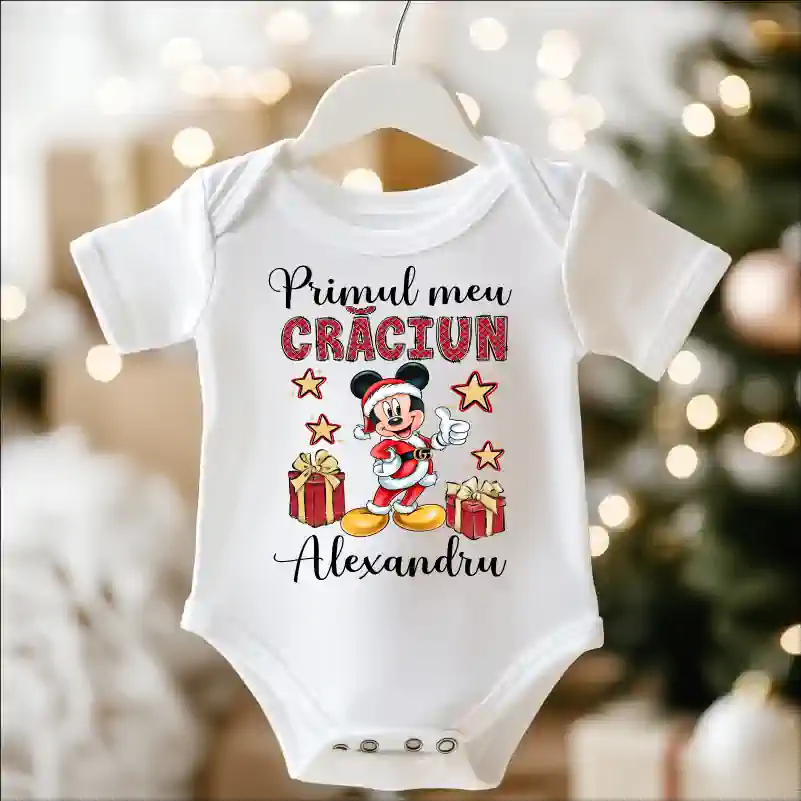 Body-bebe-Craciun-personalizat-cu-nume-model-Primul-meu-Craciun-Mickey [4]