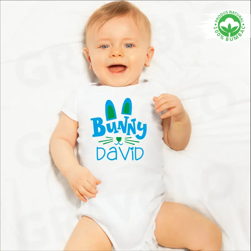 Body bebe personalizat paste: "Bunny David" [1]