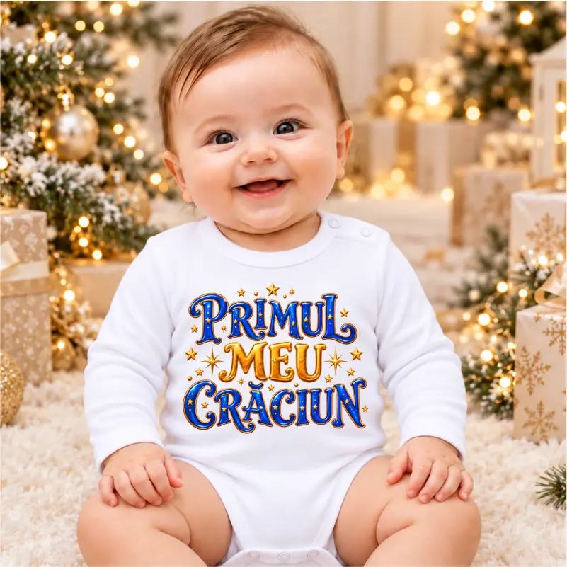 Body-bebelusi-personalizat-pentru-Craciun-model Primul-meu-Craciun-albastru-auriu-2 [4]
