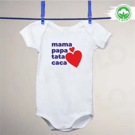 Body personalizat: "mama papa tata caca" (bebelusi) [1]