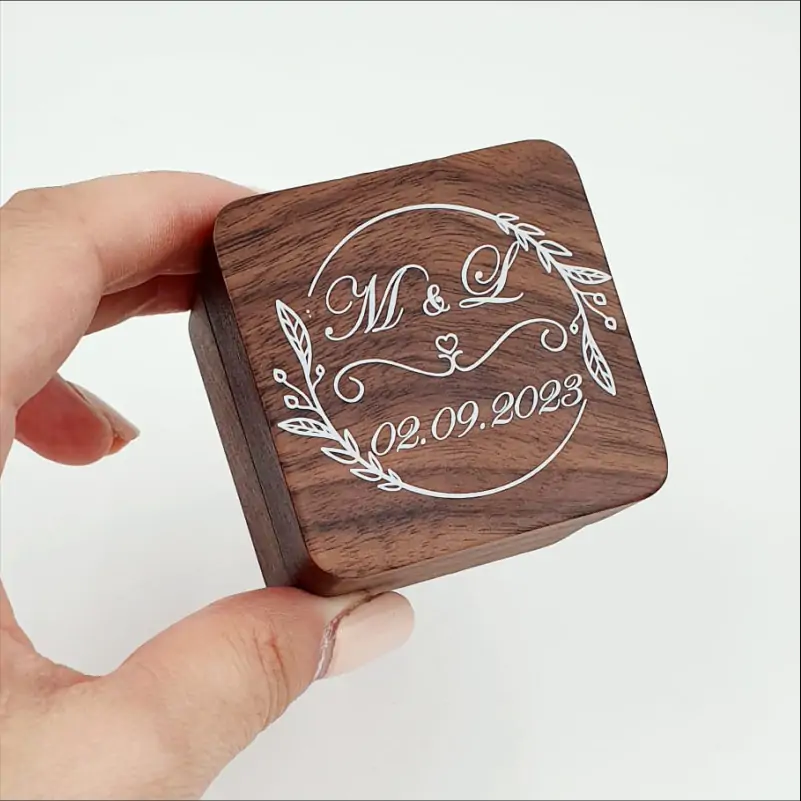 Cutie de Verighete Personalizată, Din Lemn [6]