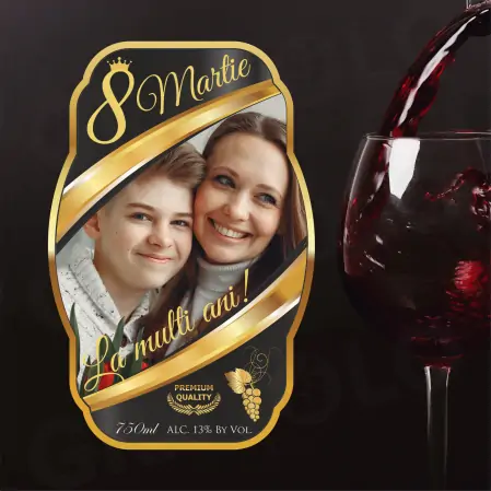 Eticheta personalizata pentru sticla de vin "8 Martie" [1]