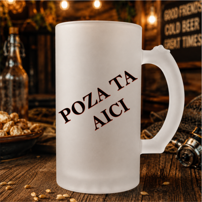 Halbă de Bere Personalizată Față/Spate – Colecția OUU TATIII | Sticlă Mată Premium 500 ml [2]