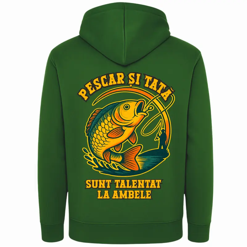 Hanorac personalizat Pescar & Tata – Sunt Talentat la Ambele – cadou tată pescar – Gravolo.ro [3]