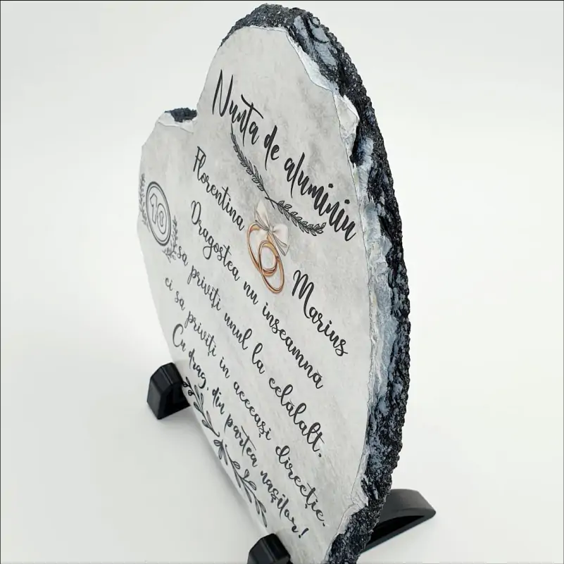 Rama-foto-personalizata-din-ardezie-in-forma-de-inima-model-Nunta-de-aluminiu [3]