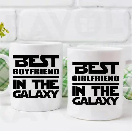 Set 2 cani albe "Best Boyfriend, Girlfriend in the Galaxy" [1]