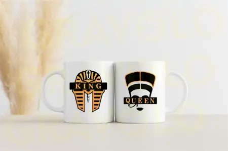 Set 2 cani albe "king and queen" faraon [2]