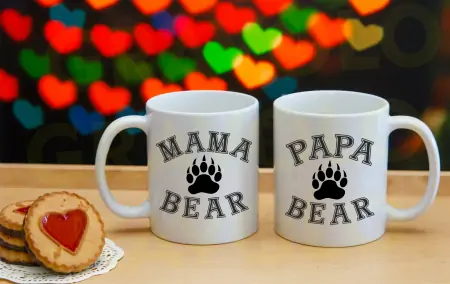 Set 2 cani albe "Mama Bear, Papa Bear" [2]