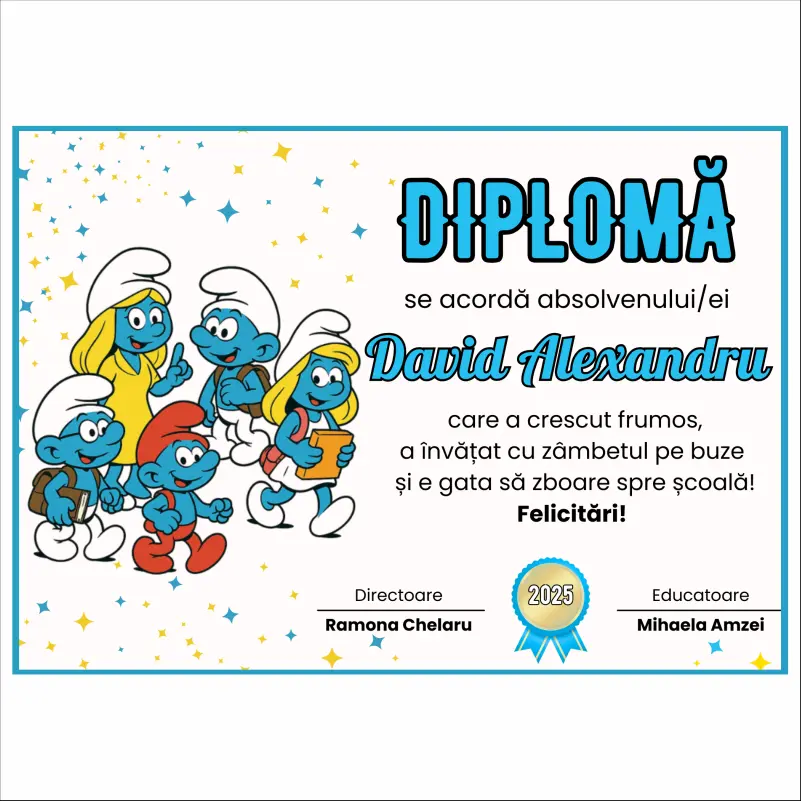 set-absolvire-personalizat-grupa-strumfilor [2]