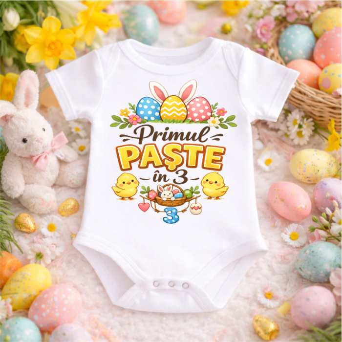 Set-de-tricouri-pentru-Paste model-Primul-Paste-in-3-iepurasi-colorati-1 [5]