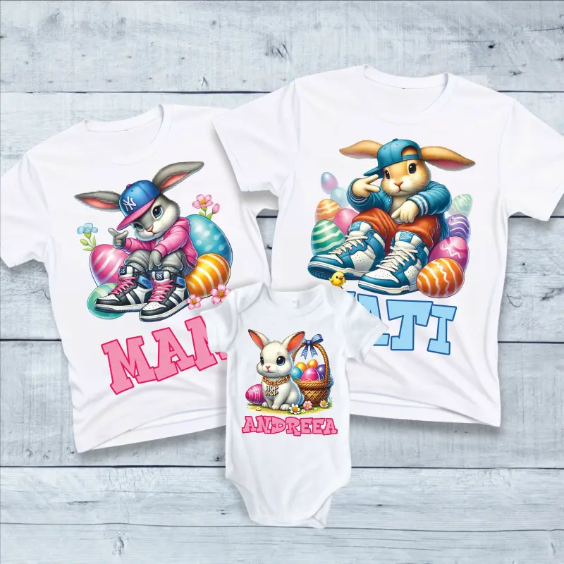 Set-de-tricouri-personalizate-pentru-Paste-mami-tati-si-bebe-model-Iepurasi-cool-1 [7]