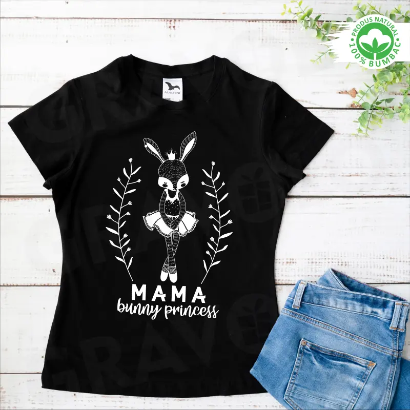 Set tricouri personalizate pentru mama si fiica "Bunny Princess"  [5]