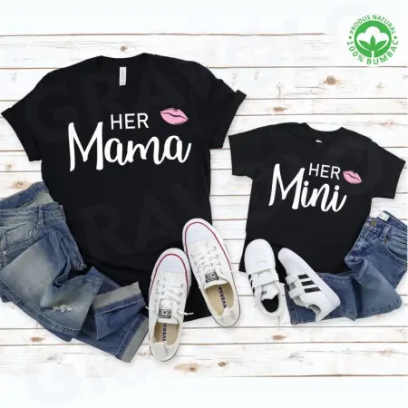 Set tricouri personalizate pentru mama si fiica "her mama", "her mini"  [1]
