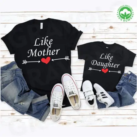 Set tricouri personalizate pentru mama si fiica "like mother, like daughter"  [2]