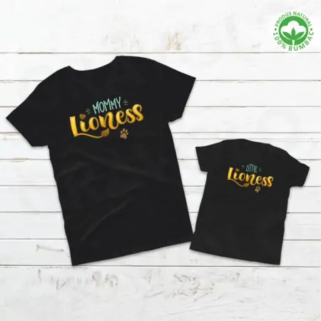 Set tricouri personalizate pentru mama si fiica "Lioness" [1]