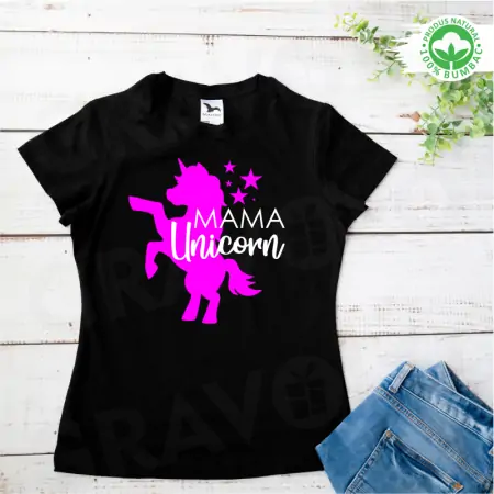 Set tricouri personalizate pentru mama si fiica "mama unicorn, mini unicorn" [2]