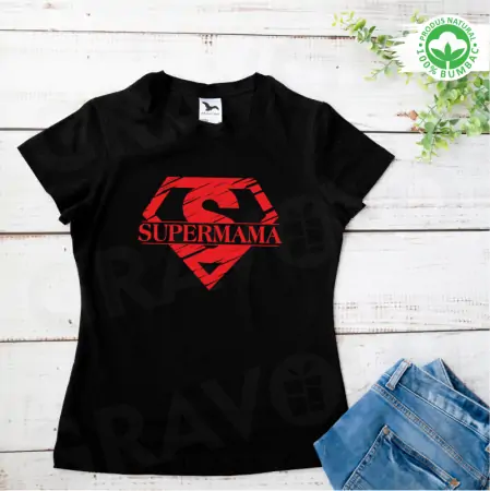 Set tricouri personalizate pentru mama si fiica "Supermama, Supergirl" [5]