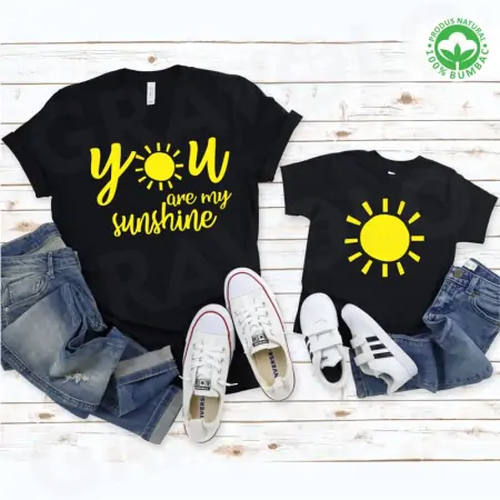 Set tricouri personalizate pentru mama si fiica "you are my sunshine"  [1]