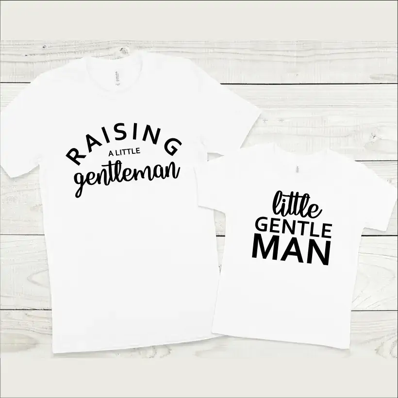 Set tricouri personalizate pentru mama si fiu "raising a little gentleman" [2]